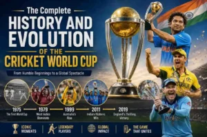 Cricket World Cup trophy displayed before final match